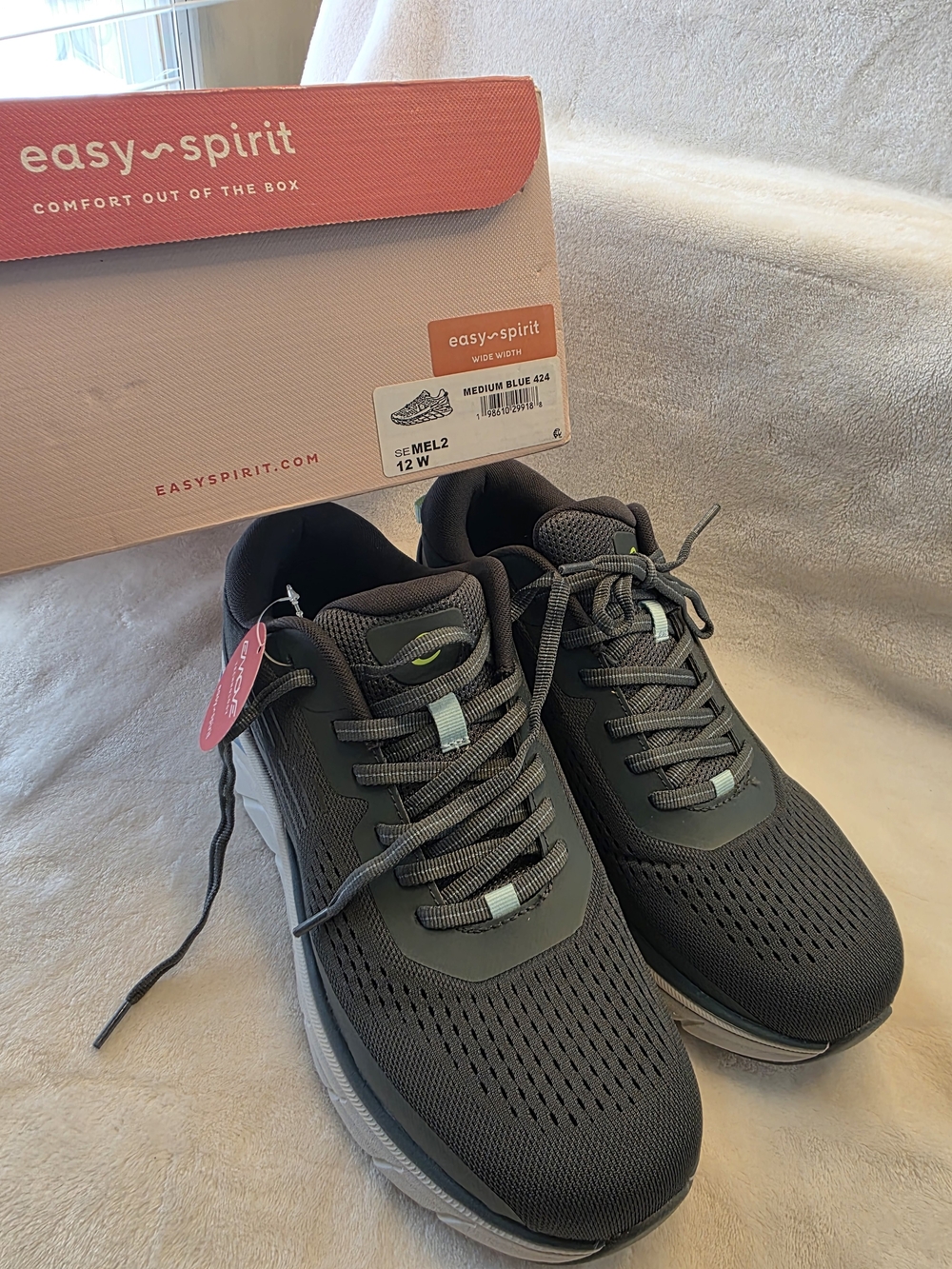 Easy Spirit Gray Athletic Walking Shoes Womens 12Wide